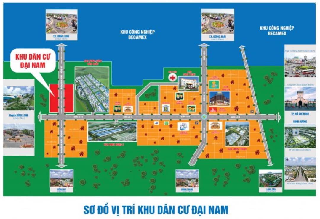 khu dan cu dai nam 5 - Dự án khu dân cư Đại Nam Chơn Thành