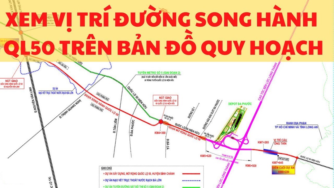 Ban do duong song hanh quoc lo 50 1 - Khu dân cư Tây Thoại Ngọc Hầu