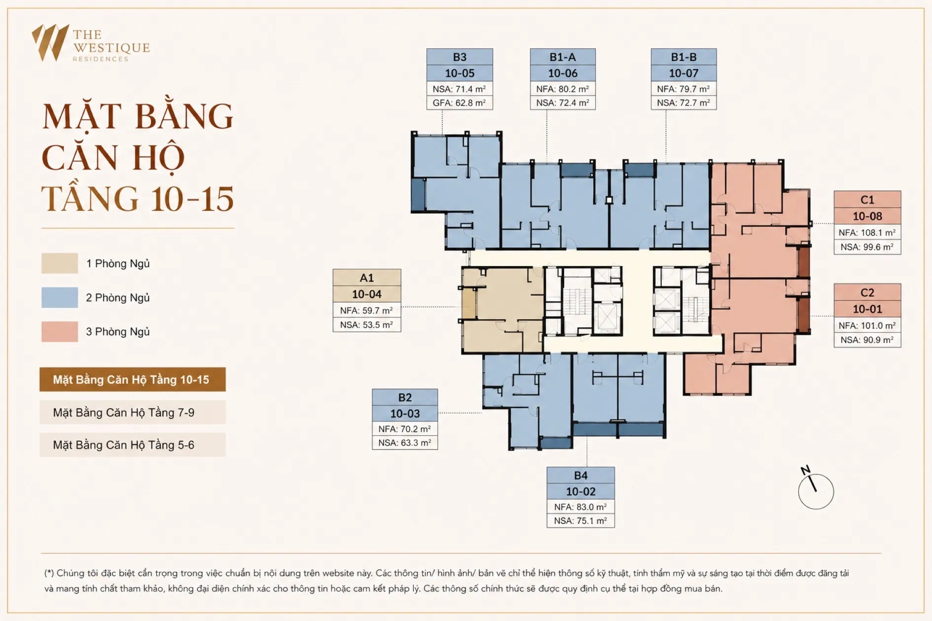 mat bang can ho tang 10 15 the westique residences