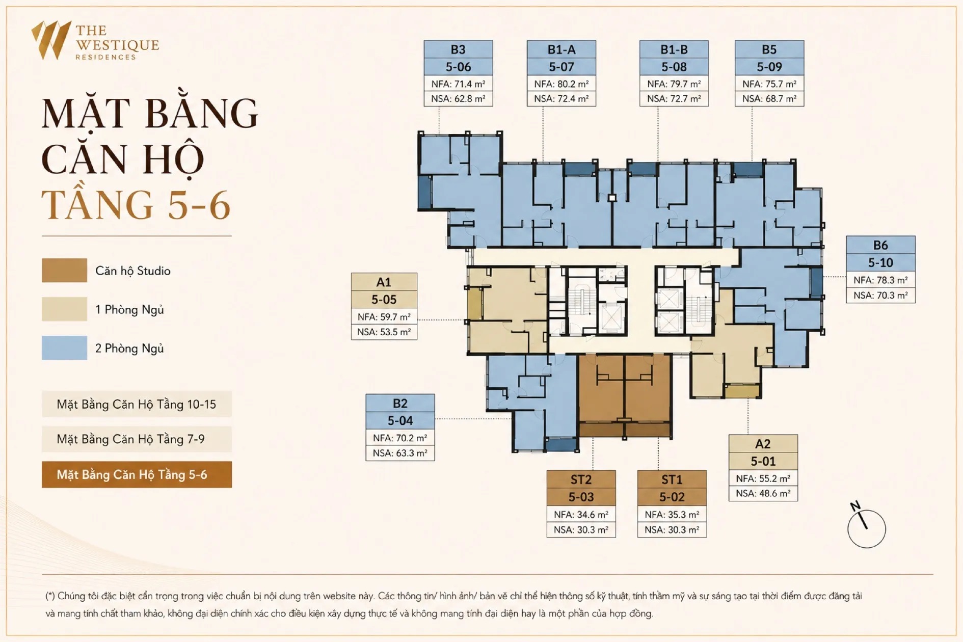 mat bang can ho tang 5 6 the westique residences